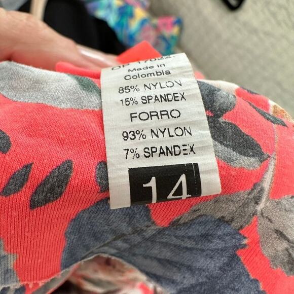 Maaji Reversible One piece Floral Pattern in Gray, Orange, Purple Size 14 - Picture 7 of 7